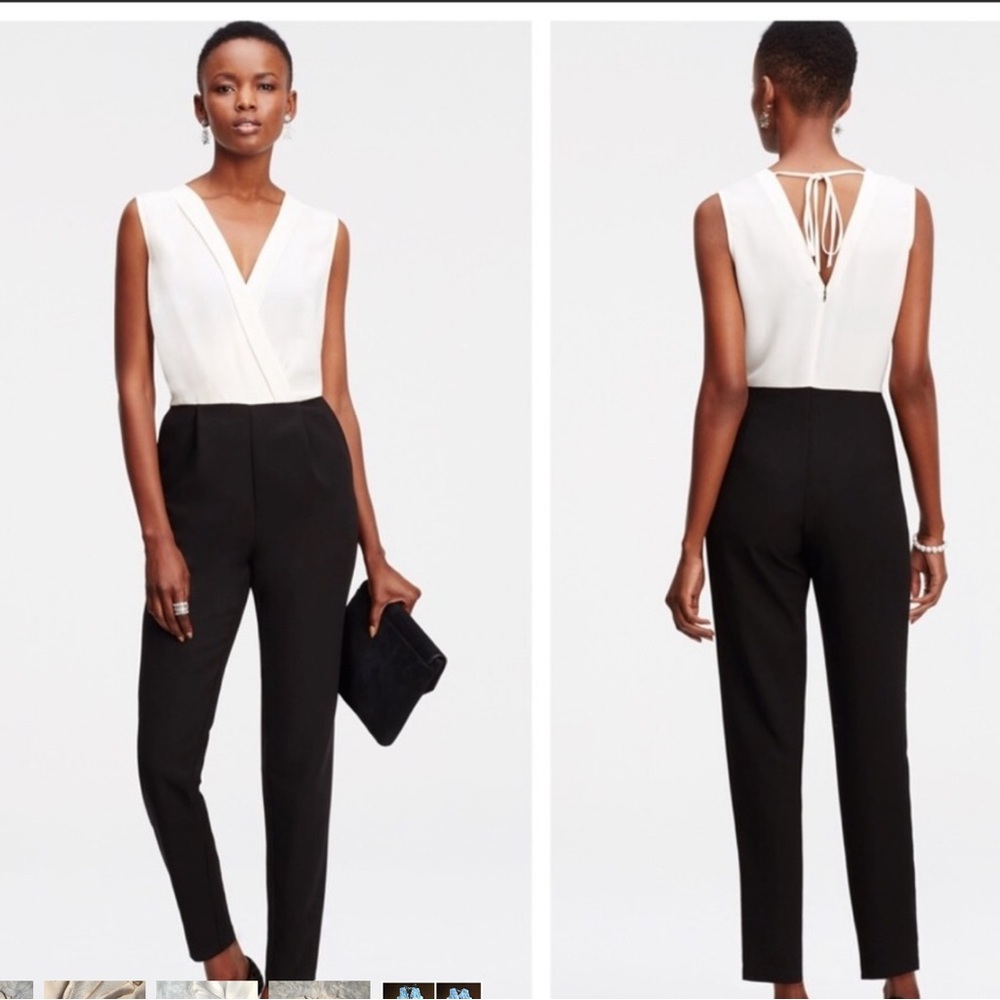 Ann Taylor Black and White Jumpsuit